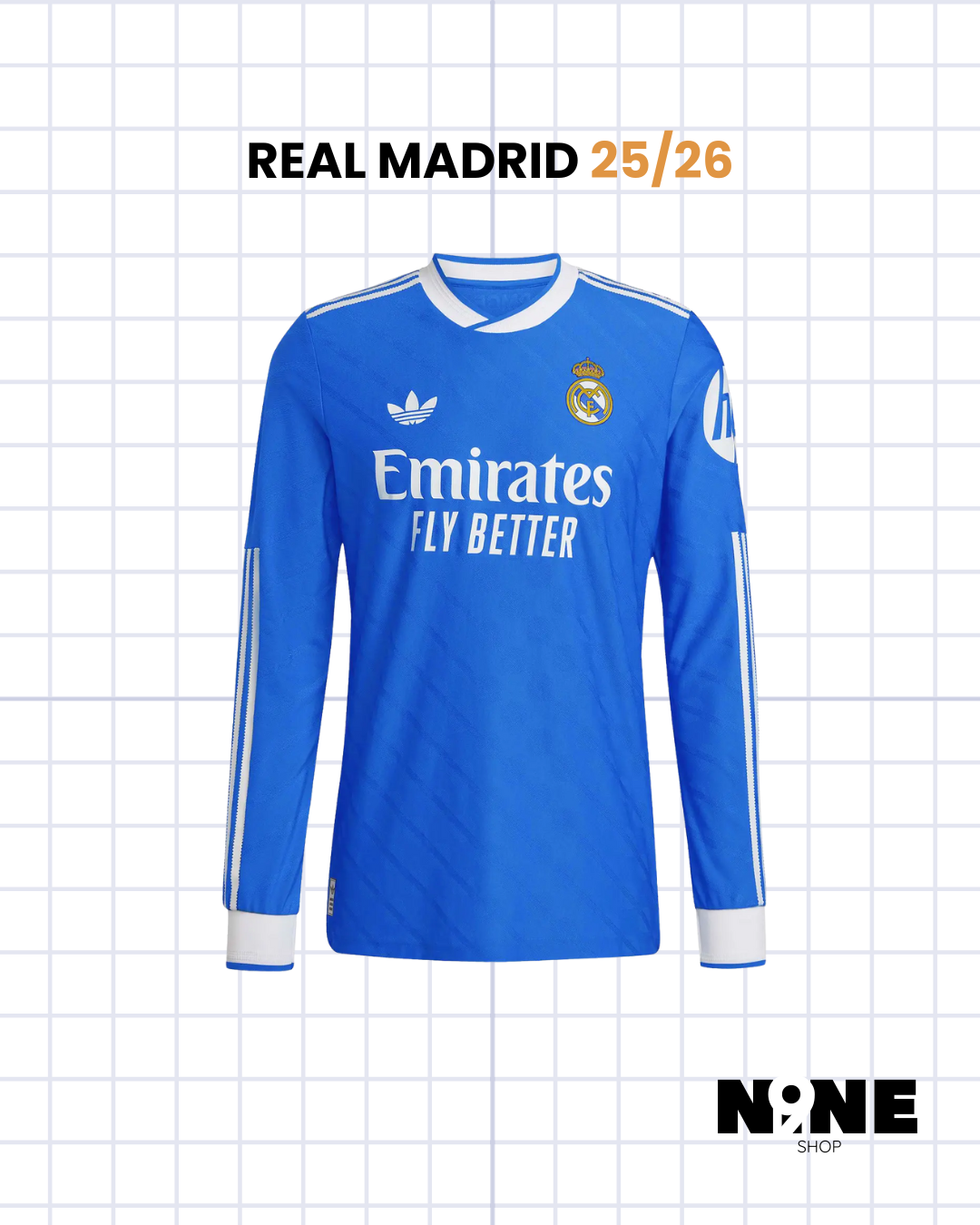 REAL MADRID MANGA LARGA 2025/26 AZUL 🇪🇸