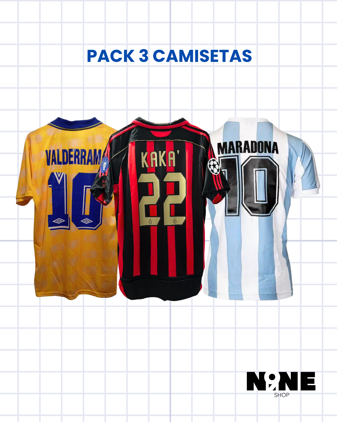 PACK 3 CAMISETAS MILÁN 2007- ARGENTINA 86'- COLOMBIA 93'